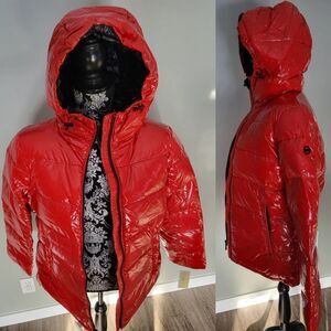 Michael Kors Red Puffer Jacket Medium NEW